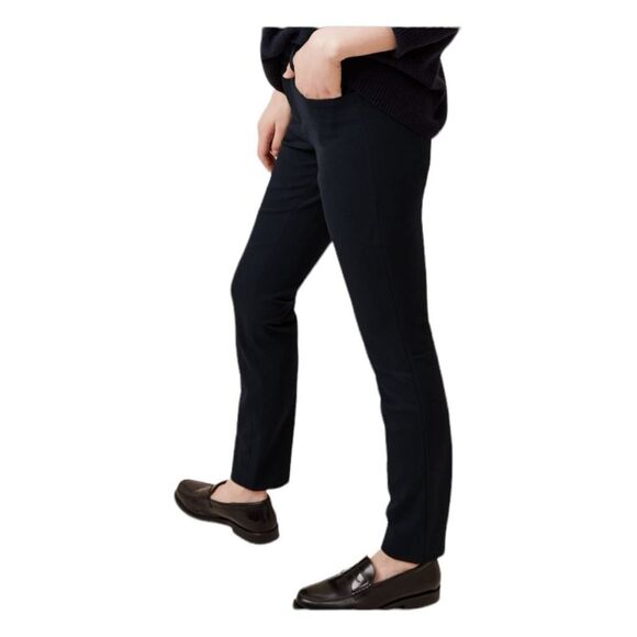 Banana Republic Sloan Skinny Pants Navy Blue Stretch Knit Crop Low-Rise 2 Petite - Picture 5 of 9